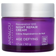 Andalou Naturals 나이트 리페어 크림 레스베라트롤 Q10 50g(1.7oz) Naturals (안달로우 내추럴스)