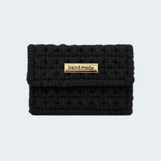 네트공예 DIY 세트 - 카드 지갑 만들기 망스티치 재료 덮개형_handmade 직사각(소) 골드 팬던트, 15. P-17 블랙, 1세트