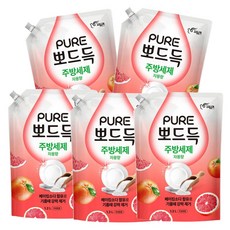 피죤 퓨어 뽀드득 주방세제 자몽향, 5개, 1.2L 5개, 1.2L