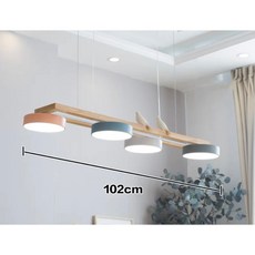 雨果燈飾 木質小鳥吊燈 磁吸LED光板 餐桌吊燈 簡約現代一字型新款 直排式吧檯燈, 混色  附線250cm 可調