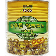 할라피뇨캔 식자재마트 할라피뇨통조림 할라페뇨통조림 늘푸른 할라피뇨 슬라이스, 3kg, 1개