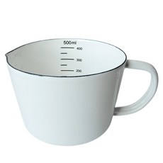 日式加厚琺瑯量杯, 白色, 1個, 0.5L