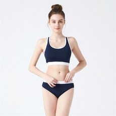 베이직 엘르 베이직엘르 여성인 래쉬가드 이너 브라탑 비키니 팬티 수영복 세트 BEL-S230N