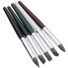 조소 실리콘붓 조형 찰흙 조각품 공구 실리콘 색깔 셰이퍼 회화 솔 사이즈 6, 초콜렛