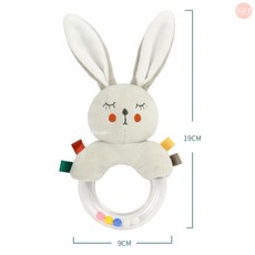 萌萌屋 【台灣現貨】北歐風 嬰兒手搖鈴 搖鈴玩具 嬰兒玩具 嬰幼兒玩具 益智玩具 手搖鈴 幼兒學習 動物手搖鈴, 1個, 北歐風手搖鈴(兔子)