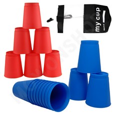 스피드 스태킹 컵 스포츠 스택킹 컵스텍 컵타컵 컵타 12개입 스태킹컵 스택스, 1.(블루), 1개