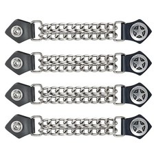 Dream Apparel 여성용 오토바이 조끼 익스텐더 인조 가죽 엔드와 더블 크롬 체인이 있는 바이커 익스텐더 4개 폴리스 스타