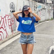 댄마샵 리얼리티 크롭 반팔티 방송댄스복 줌바댄스복 에어로빅복