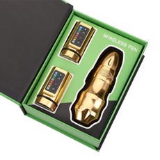 EXO 新款無線紋身電筆 雙電池 轉接頭 直驅馬達 刺青筆, 1個, 金色