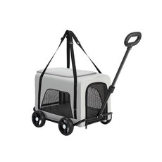 貓的生活工坊 小型寵物推車 狗推車貓推車 可折疊寵物推車 可分離寵物推車 小型寵物推車拉車mini100, 灰色, 1個