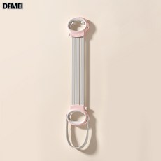 QRU 拉力器女開肩美背男健身彈力帶可調節瑜伽擴胸八字拉力繩拉伸, 粉色