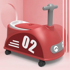兒童卡通小汽車造型坐便器, 紅色 - 硬墊款
