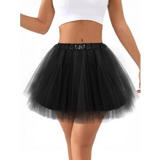 Ammiko 여성용 청소년 튀튀 성인용 4겹 튤 스커트 푹신한 댄스 튀튀 안감 신축성 있는 할로윈 의상 러닝 파티 레드 단일 사이즈