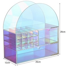 NEW亞克力收納盒 透明化妝品桌面收納 高級感梳妝檯口紅護膚品整理盒, 炫彩, 1個
