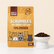 스크럼블즈 어덜트 & 시니어 고양이 컴플리트 사료, 닭, 750g, 1개