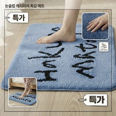 위즈쇼퍼 부드러운 논슬립 현관 욕실 발매트, 그레이시블루