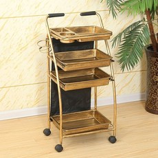 美髮車髮廊手推車 燙染工具車 美容小推車 理髮店專用 復古手推車, 帝豪四層經典輪整體車