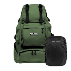 밀스펙 남녀공용 여행용 백팩 배낭 기내용 데일리, 카키 (스탠다드) + 레인커버, 1개