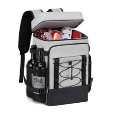 탑이지몰 병따개 있는 다용도 쿨링백팩 보온보냉백팩 캠핑 보온보냉가방, 30L, 그레이