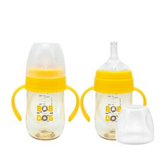 리틀밥독 PPSU 돌 아기 빨대컵 유아 추 어린이집 물병, 180ml 망고 2개, 1세트