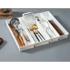 싱크대 서랍 정리 커트러리 조리도구 키친트레이 수저 주방용품, 투명 기본형