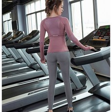 修身瑜伽長袖假兩件T恤 女圓領短袖運動上衣 韓版時尚透氣彈力合身