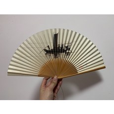 太湖漁船 平山鬱夫複製畫扇面 摺扇 京扇子, 如圖所示, 1個
