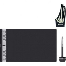 2023 HUION Inspiroy 2 대형 드로잉 태블릿 스크롤 휠 3세트 8개 맞춤 키 배터리 없음 펜 아트 디자인 스케치용 10x6인치 그래픽 맥 PC모바일 호환 글러브