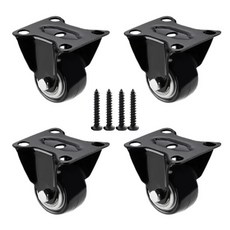 노바롤 산업용 우레탄 무소음 볼트 평판 바퀴 나사/너트포함, 1세트