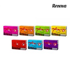 레노바 컬러 포켓티슈 7컬러 3겹 6팩 먼지 없는 휴대용 여행용 티슈, + Orange Color_오렌지 컬러