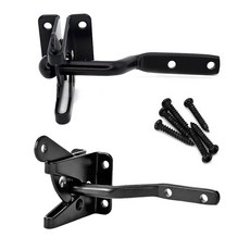 아이베란다 자동 래치 울타리 문 도어 잠금장치 걸고리, 블랙, 2개