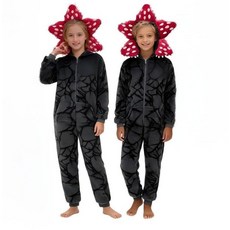 FFNXKLDZSW NXLYDZSW Unisex Cosplay Costumes Flannel Animal Onesie Sleepwear Costumes for Girl Blac, 블랙