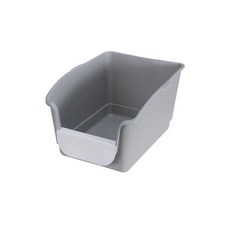 高包圍貓砂盆 貓砂貓尿不外漏 三側加高 加大空間 一體成形 超大半封閉貓砂盆, 1個, 岩灰, 岩灰