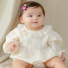 아기 슈트 여아 로레아 레이스 벌룬 바디슈트