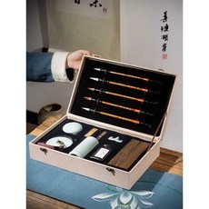 문방사우세트 서예입문 붓글씨 고급 벼루 붓 연습용 석재 세트, 1개, 기본 세트