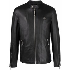 필립플레인 로고 지퍼 바이커 재킷