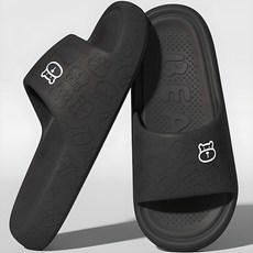 柔軟輕量拖鞋, 黑色, 1組