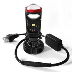 Y7D H4 迷你LED魚眼透鏡 汽車機車大燈 強光聚光 改裝配件, 1個, H4（帶風扇）+100W+單個價,白光