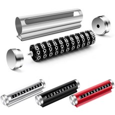 다이얼 자동차 주차 번호판 차량 전화번호판 연락처 핸드폰번호 접착식 알림판, 1개, 회전식전화번호 블랙