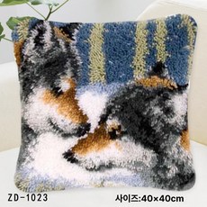 심스타 스킬자수 강아지 동물 쿠션 만들기 diy 재료 풀세트 래치훅, 40X40cm 흰색망, 옵션 30, 1개
