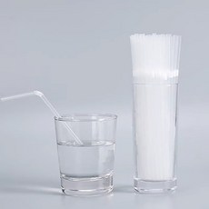 一次性吸管 飲料果汁豆漿短款吸管, 約18.5cm長(常規散裝)  透明,約100個 一包（彎頭平口）, 1個, null個裝