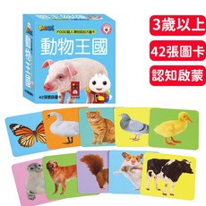 風車圖書 FOOD超人 聰明認知大圖卡-動物王國 生活認知 雙語點讀學習卡片, 風車圖書出版有限公司, 動物王國