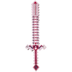 發光格子劍 鑽石劍 水晶劍 方塊玩具劍 光劍, 紅色, 1個