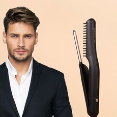 르꽁뜨 남자고데기 SSK009HI 가르마 뿌리볼륨 다운펌 전문가용 볼륨매직 빗고데기, 블랙