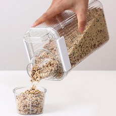 네오플램 밀폐 잡곡통 미니쌀통 씨리얼 보관용기 1800ml, 투명, 1개