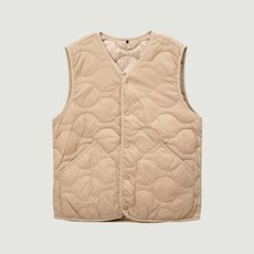 [행텐(HANGTEN)] 행텐 남성 라이트 다운 웨이브 퀼팅 베스트 베이지