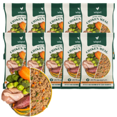 [와즈펫] 강아지 프리미엄 화식사료_고품질 생육 90%(기호성/뼈) 국내산채소(소화/체중) 필수영양제(피부/노화개선), 100g, 10개, 닭