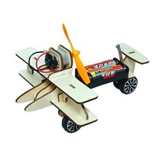 嗨購 電動滑行飛機小製作 DIY學生科學實驗手工材料 科普模型 科技小發明, 電動滑翔飛機, 1個