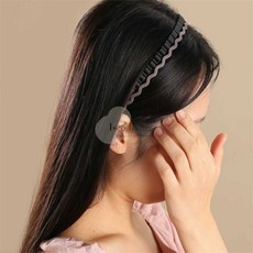 IS리빙 웨이브 얇은머리띠 2P 블랙 그레이 얇은헤어밴드
