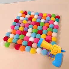 고양이 장난감 공 발사기 폼폼, 발사기포함, 100개